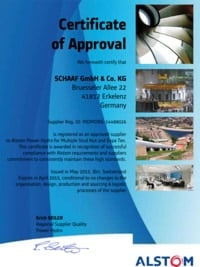 Alstom Zertifikat Certificate of Approval