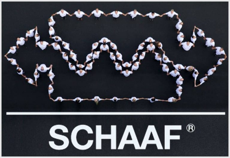Schaaf employees form the Schaaf company logo