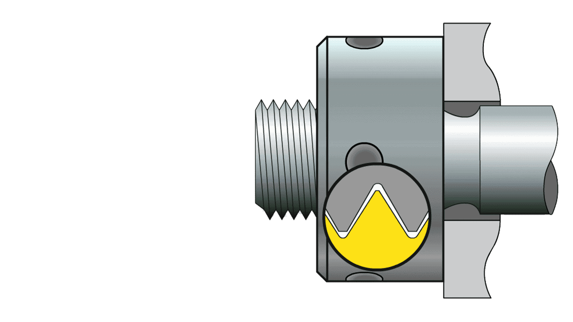 Flank contact at untensioned bolt