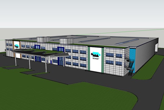 Illustration Schaaf company building Plant 3 in Erkelenz